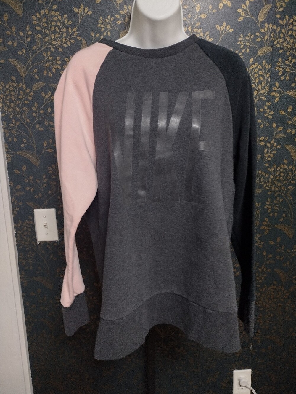 Nike Colorblock Crewneck Sweatshirt - Gray, Pink, Black